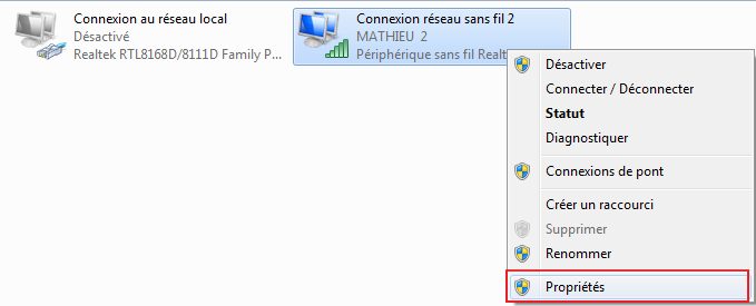 Parametrer Connexion Wifi Windows 7